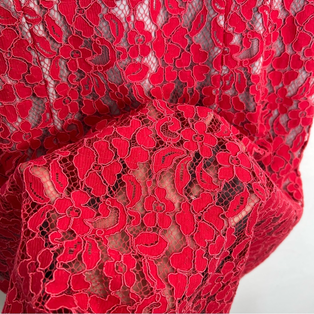 L.K. Bennett Wardour Pencil Pink Lace Overlay Size 12 - Picture 9 of 15